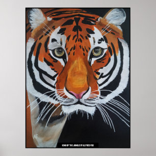 König des Dschungels Gemälde von Alfred Fox Poster