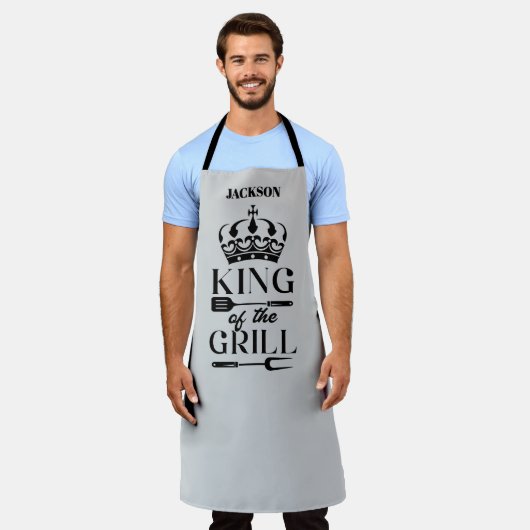 König des Grills All-Over Print Schürze (Getragen)