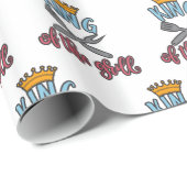 König des Grills. Best Grillen Design Geschenkpapier (Rolleneckpunkt)