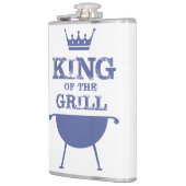 König des Grills, blau Flachmann (Links)