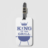 König des Grills, blau Gepäckanhänger (Vorderseite Vertikal)