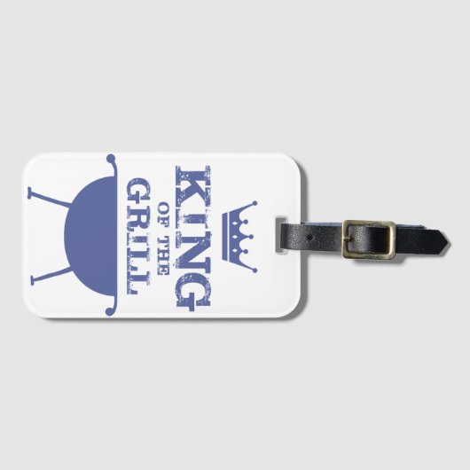 König des Grills, blau Gepäckanhänger (Vorderseite (Horizontal))