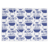 König des Grills, blau Große Geschenktüte (Rückseite)