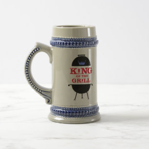 König Des Grills, Blau Kronen Rot Bierglas