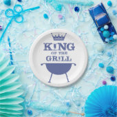 König des Grills, blau Pappteller (Party)