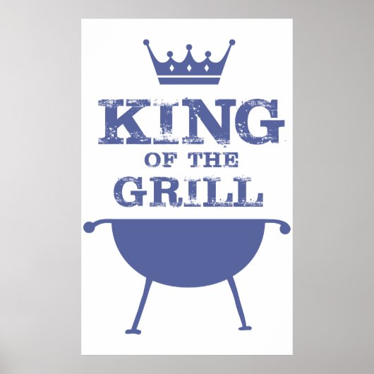 König des Grills, blau Poster (Vorne)