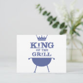 König des Grills, blau Postkarte (Stehend Vorderseite)