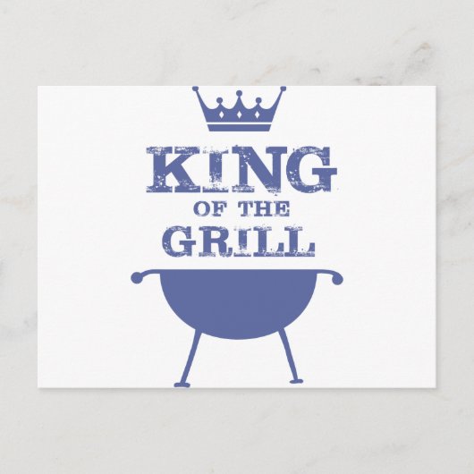 König des Grills, blau Postkarte (Vorderseite)