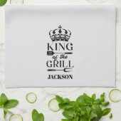 König des Grills Geschirrtuch (Gefaltet)