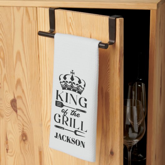 König des Grills Geschirrtuch (Drittel gefaltet)