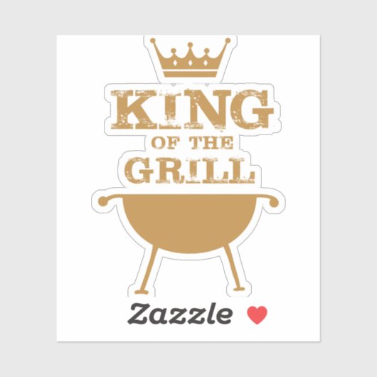 König des Grills, Gold Aufkleber (Blatt)