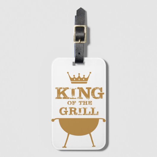 König des Grills, Gold Gepäckanhänger (Vorderseite Vertikal)