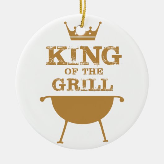 König des Grills, Gold Keramik Ornament (Vorne)