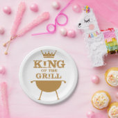 König des Grills, Gold Pappteller (Party)