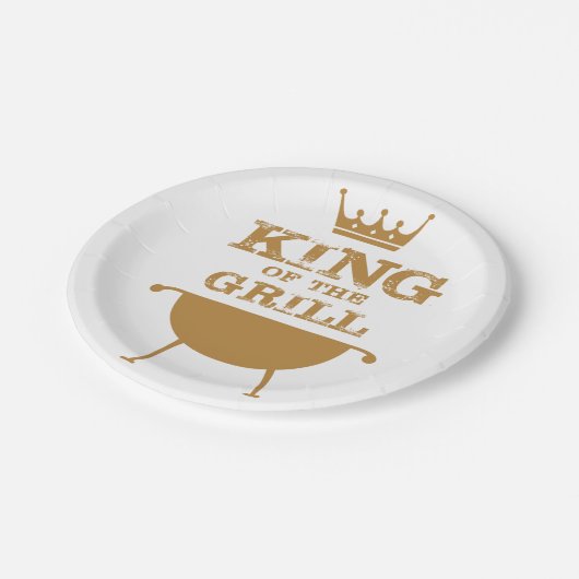 König des Grills, Gold Pappteller (Schrägansicht)