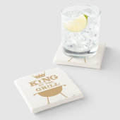 König des Grills, Gold Steinuntersetzer (Seitenansicht)