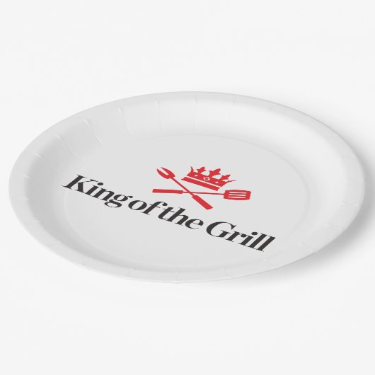 König des Grills Pappteller (Schrägansicht)