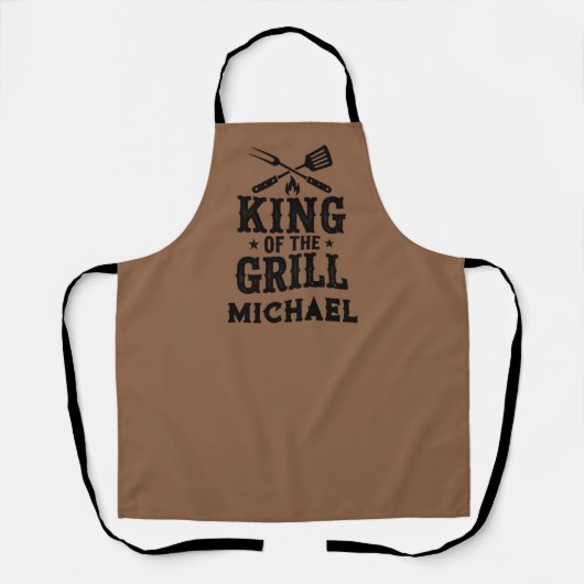 König des Grills personalisierte BBQ-Schürze für P Schürze (Vorderseite)