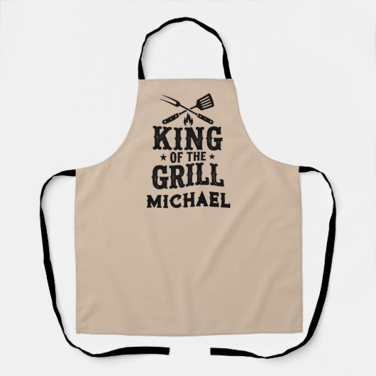 König des Grills Personalisierte BBQ-Schürze für P Schürze (Vorderseite)