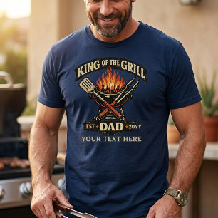 König des Grills Personalisierter Vatertag BBQ T-Shirt