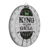König des Grills, schwarz-grüne Krone Dartscheibe (Vorderseite Links)