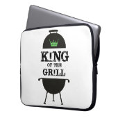 König des Grills, schwarz-grüne Krone Laptopschutzhülle (Vorderseite Links)