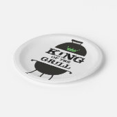 König des Grills, schwarz-grüne Krone Pappteller (Schrägansicht)
