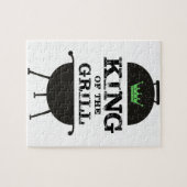 König des Grills, schwarz-grüne Krone Puzzle (Horizontal)