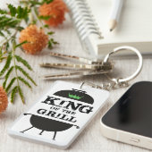 König des Grills, schwarz-grüne Krone Schlüsselanhänger (Vorderseite rechts)