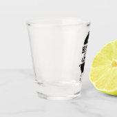 König des Grills, schwarz-grüne Krone Schnapsglas (Links)