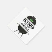 König des Grills, schwarz-grüne Krone Serviette (Ecke)