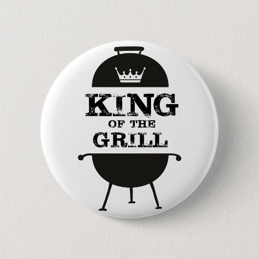 König Des Grills, Schwarz Weiße Krone Button (Vorderseite)