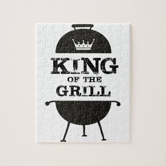 König Des Grills, Schwarz Weiße Krone Puzzle (Vertikal)
