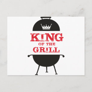 König Des Grills, Schwarz Weiße Krone Rot Postkarte