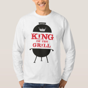 König Des Grills, Schwarz Weiße Krone Rot T-Shirt