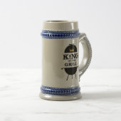 König des Grills, schwarze Goldkrone Bierglas (VorderseiteRechts)