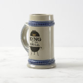 König des Grills, schwarze Goldkrone Bierglas (Vorderseite Links)
