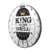 König des Grills, schwarze Goldkrone Dartscheibe (Vorderseite rechts)