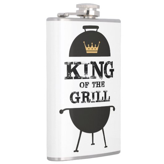 König des Grills, schwarze Goldkrone Flachmann (Rechts)