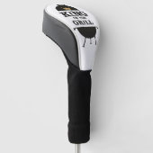 König des Grills, schwarze Goldkrone Golf Headcover (angewinkelt)