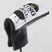 König des Grills, schwarze Goldkrone Golf Headcover (3/4 Vorderseite)