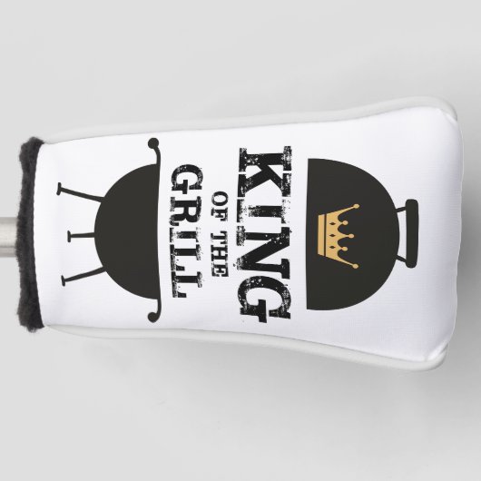 König des Grills, schwarze Goldkrone Golf Headcover (Vorderseite)