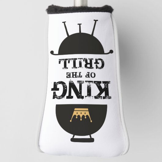 König des Grills, schwarze Goldkrone Golf Headcover (Rotieren 90)