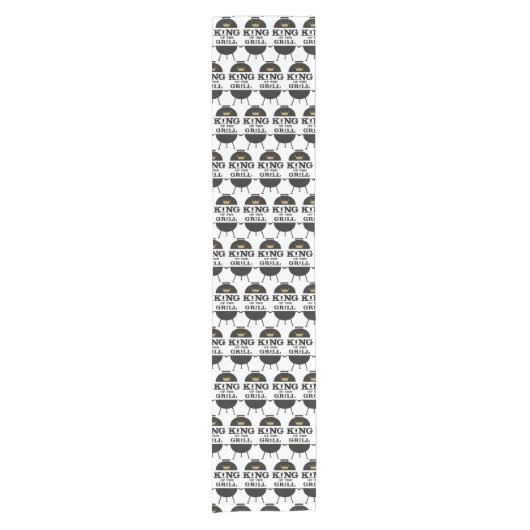 König des Grills, schwarze Goldkrone Kurzer Tischläufer (Vorderseite)