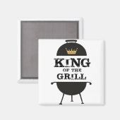 König des Grills, schwarze Goldkrone Magnet (Vorderseite/Rückseite)