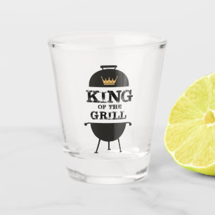 König des Grills, schwarze Goldkrone Schnapsglas