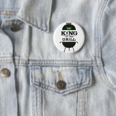 König des Grills, schwarze grüne Krone Button (Beispiel)