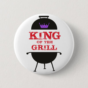 König Des Grills, Schwarze Lila Krone Rot Button