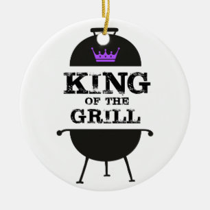 König Des Grills, Schwarze Violette Krone Keramik Ornament