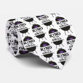 König des Grills, schwarze violette Krone Krawatte (Gerollt)